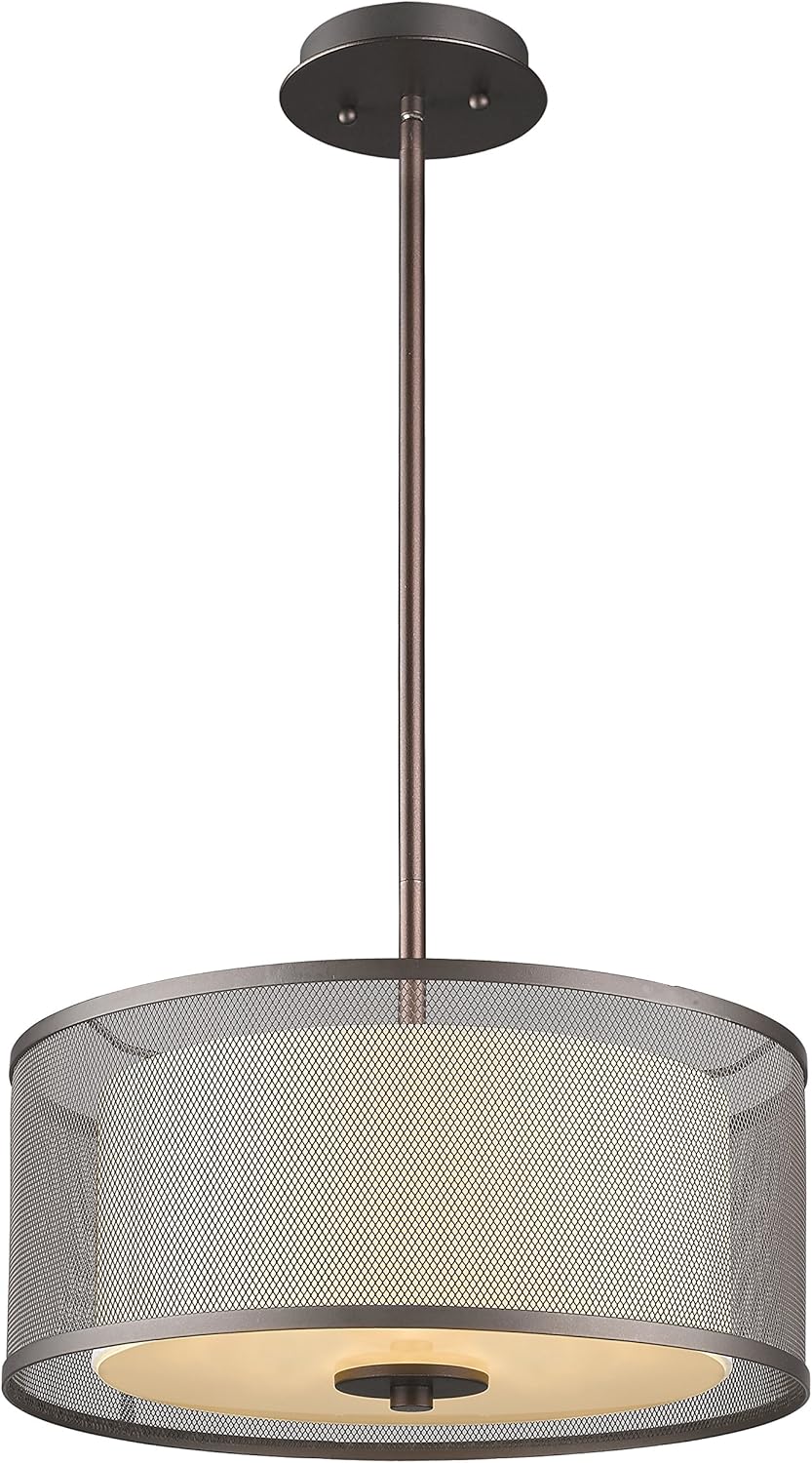 Chloe Lighting CH28033RB15-DP3 Transitional 3 Rubbed Ceiling Pendant, 4.88 x 15 x 15", Bronze