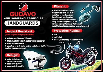 Motorcycle Hand Guards Windshield Deflectors 1 Pair Adjustable Handguards Wind Cold Protectors 8mm 10mm Mounting Hole Wind Guards comaptible with Harley Davidson Ducati Monster Yamaha Suzuki Honda