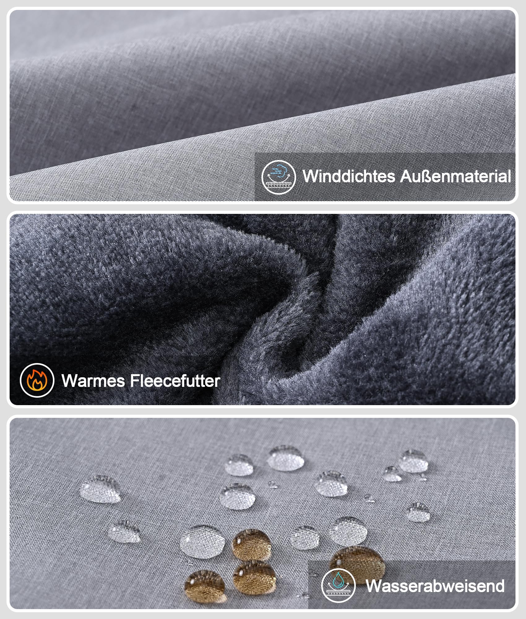 Tyhengta Herrenjacke Winter Fleece Skijacke Wasserdicht Outdoor Wanderjacke Winddicht Gefüttert Kapuze