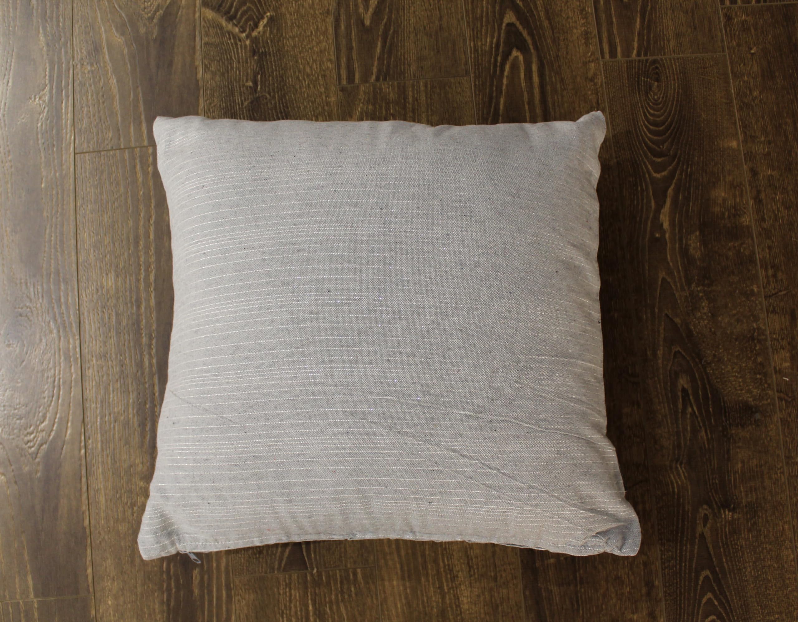 DOLCE CASA Handmade Lurex Cushion Cover 16x16 Inches | Pillow Case for Sofa Set, Bed, Living Room - Light Grey, Pack of 1