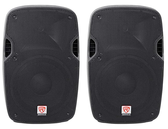 Rockville SPGN128 12" Passive 2400W Peak/ 600W RMS DJ PA Speaker 8 Ohm, Lightweight ABS Cabinet, Twist-Lock Connections, Deep Bass, Clear Highs, for Events and Live Sound, 2-Piece