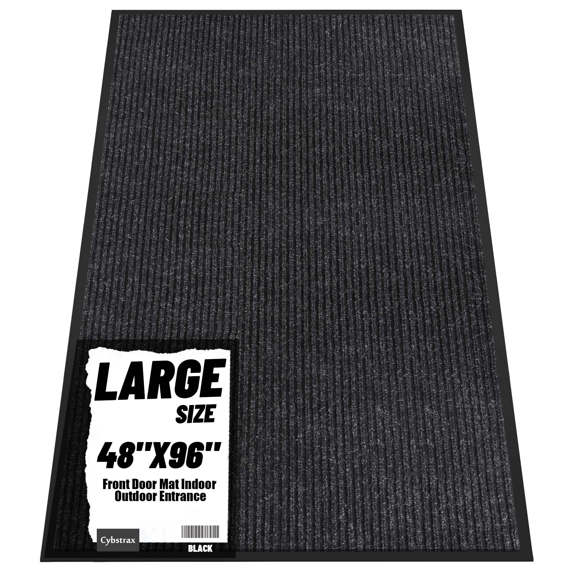 Front Door Mat Indoor Outdoor Entrance, 48" x 96" All-Season Heavy Duty Waterproof Doormat, Non-Slip Absorbent Entryway Mat, Easy to Clean, Low