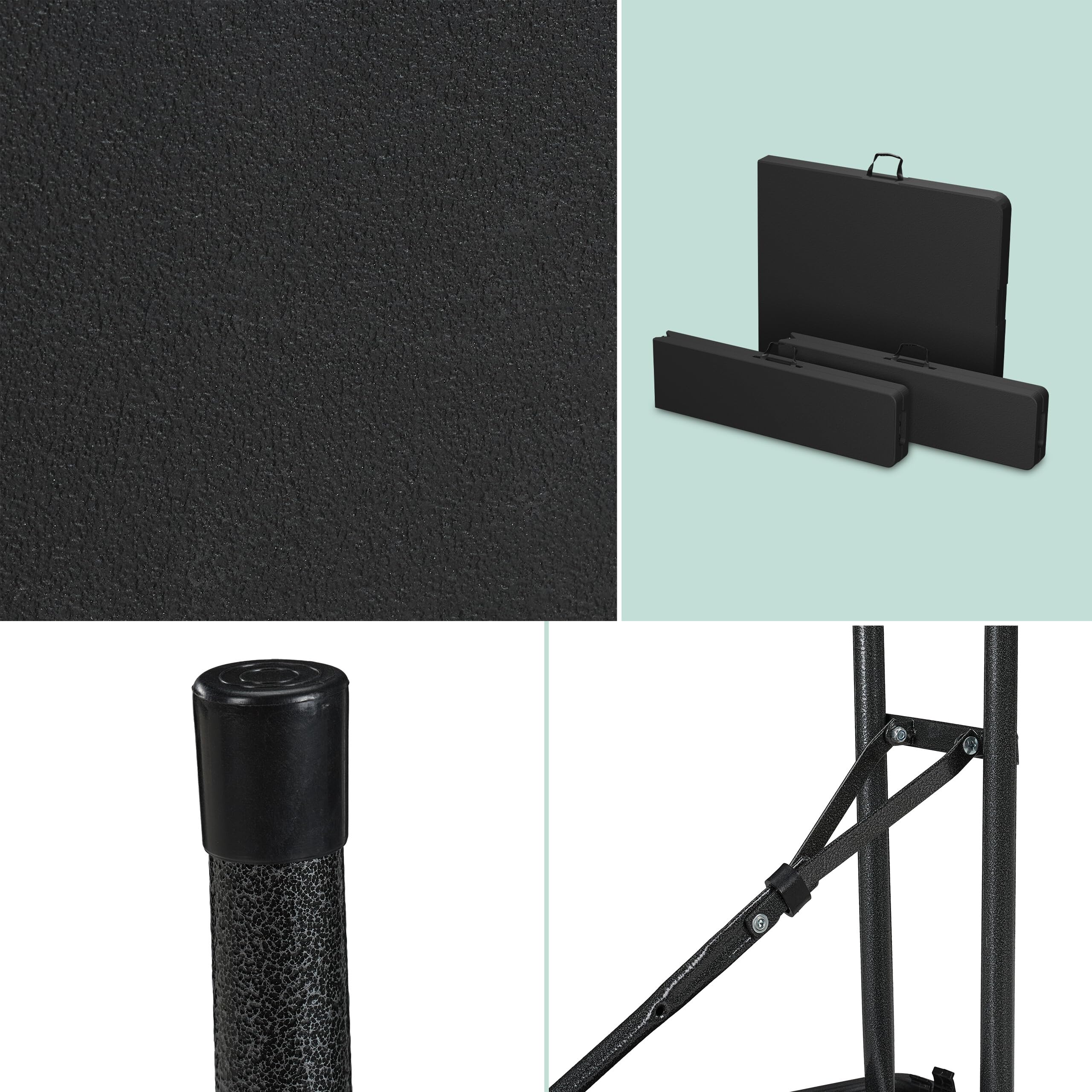 Relaxdays Tavolo da Birreria con Panche, Set da Giardino, Panchine e Tavolino Pieghevoli per Fiere, Lungo 180 cm, Nero