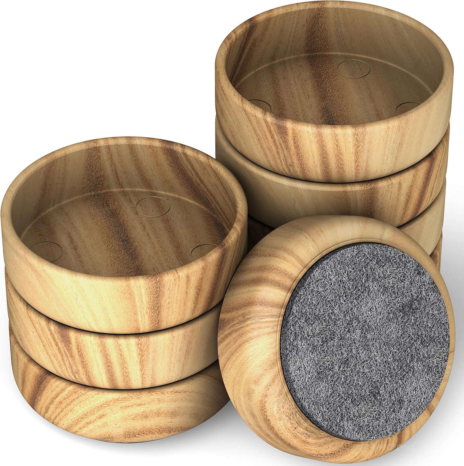 Medipaq Premium Felt Castor Cups for Wooden Floors & Smooth Surfaces