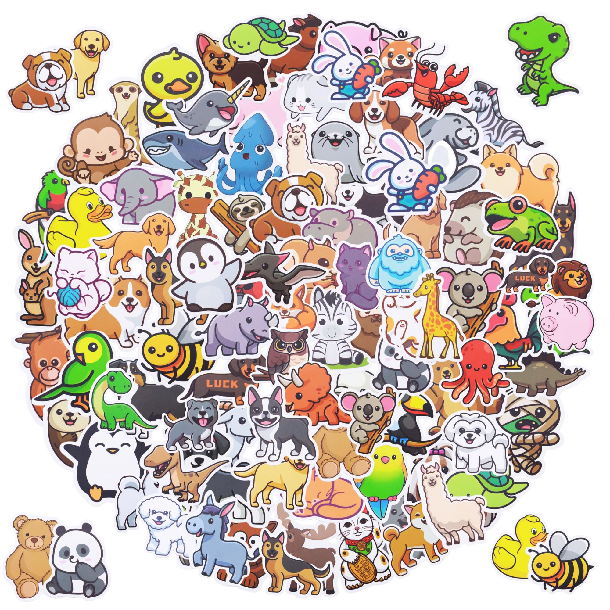 100PCS Animal Stickers for Kid Water Bottle, Waterproof Vinyl Decals for Students Gifts School Supplies Classroom Teacher Prizes Laptop Scrapbook,