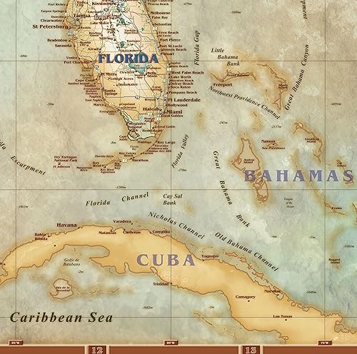 Miniatura 8 de American Map Store Hermoso mapa de pared de los Estados Unidos América estilo clásico de Atlas antiguo extra grande 73 x 40 pulgadas papel