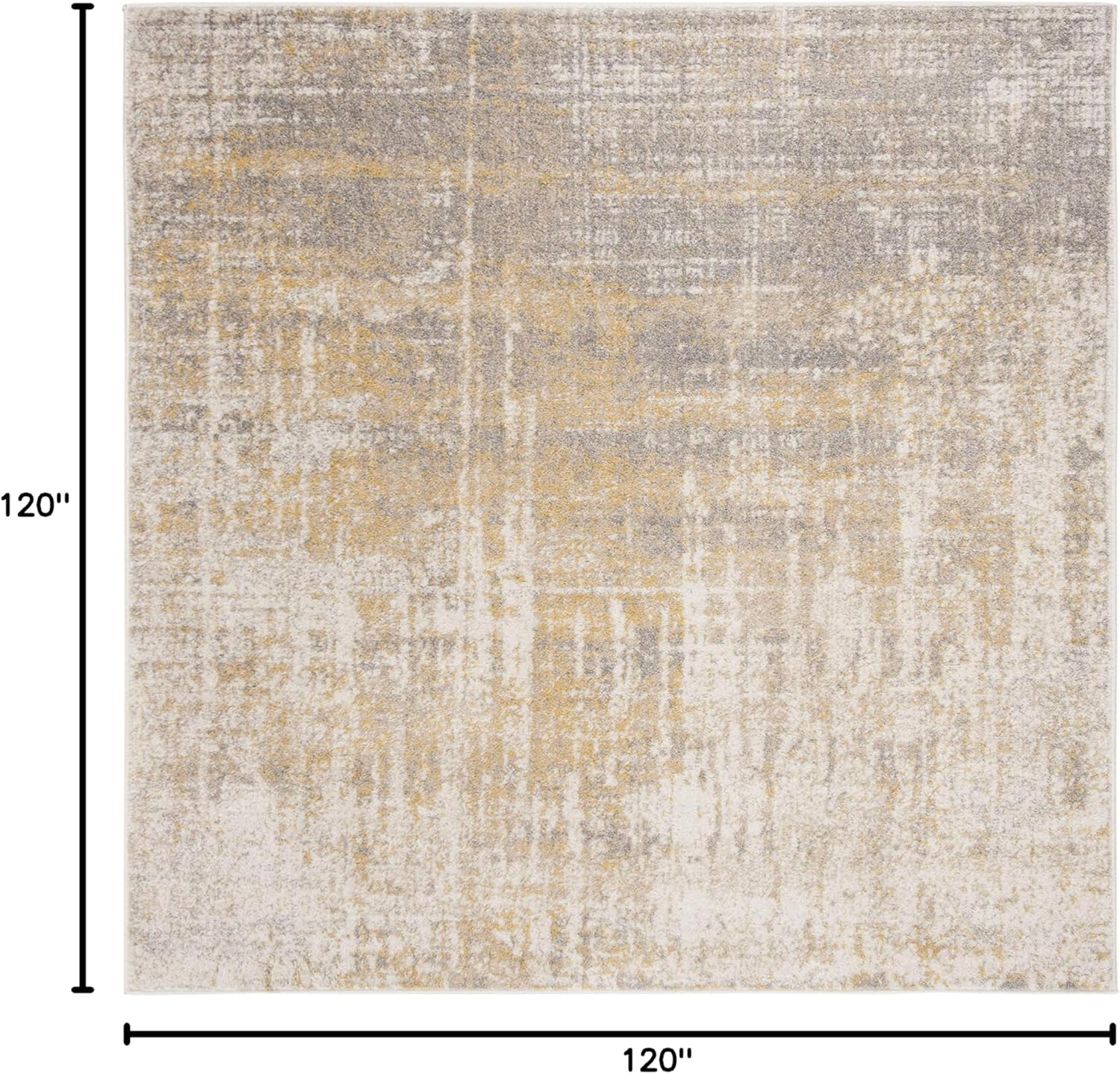 SAFAVIEH Adirondack Collection Area Rug - 10' Square, Creme & Gold, Modern Abstract Design, Non-Shedding & Easy Care, Ideal for High Traffic Areas in Living Room, Bedroom (ADR207A)