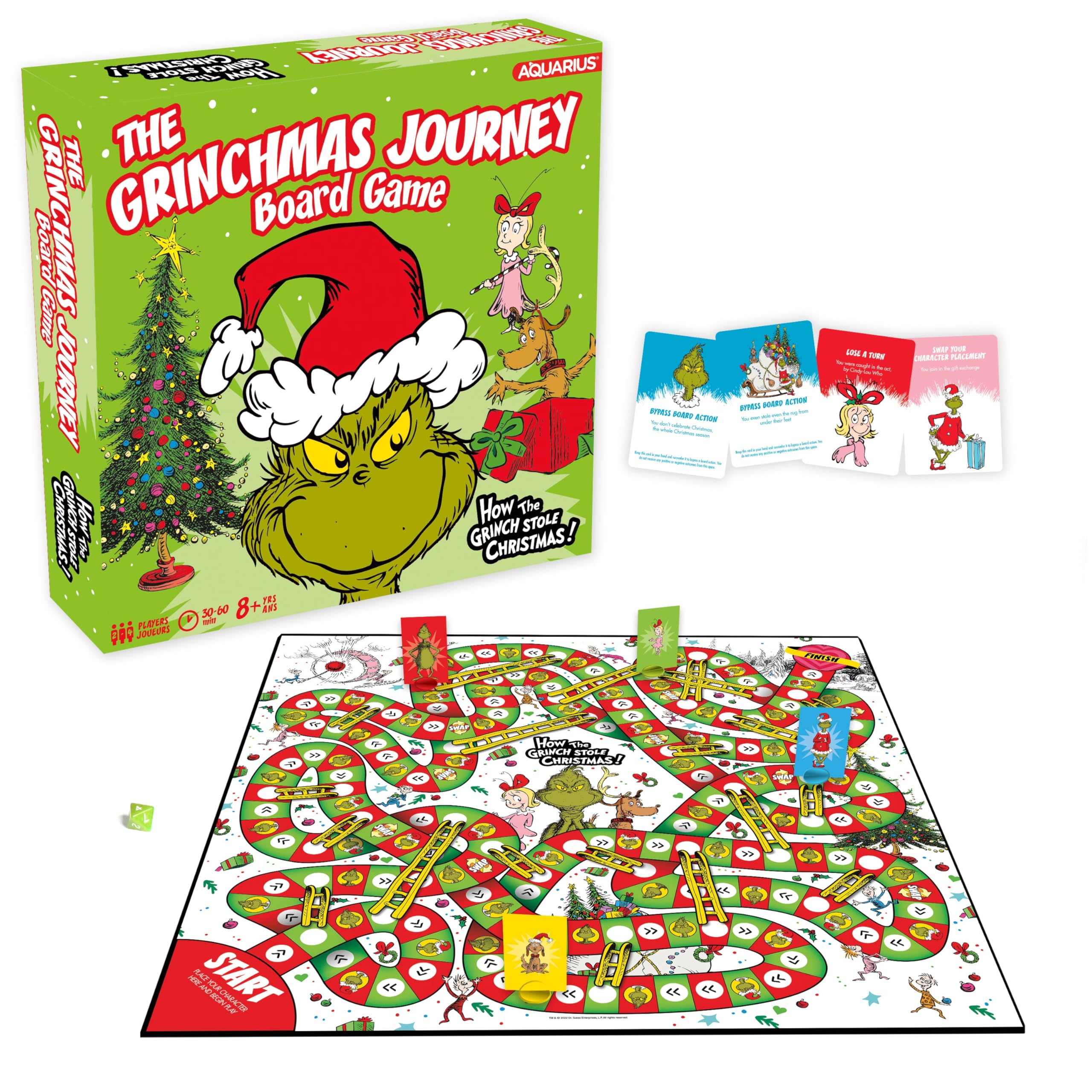 Aquarius Grinchmas Journey Board Game - Fun for Kids & Adults - Officially Licensed Dr Seuss Merchandise & Collectibles