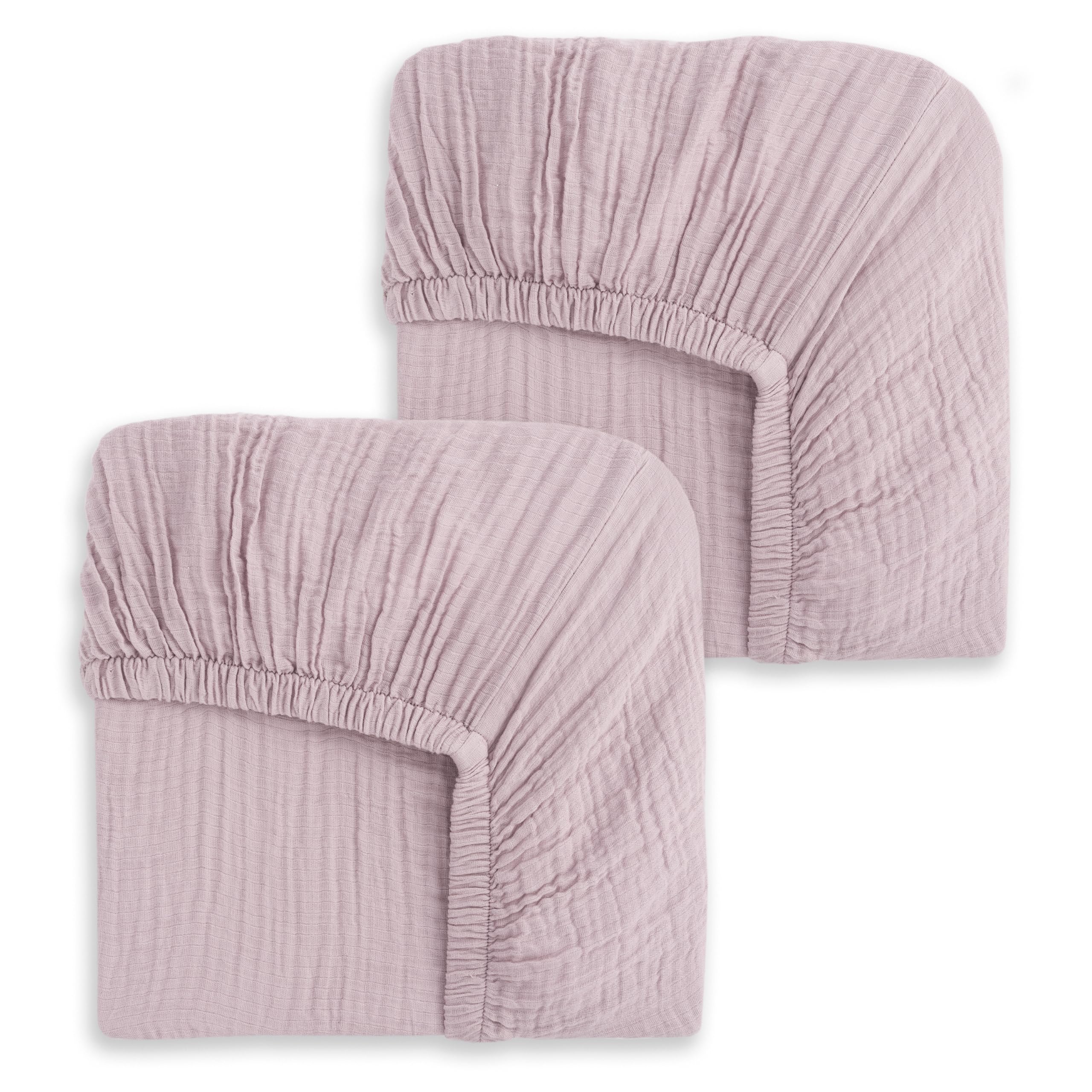 Halo Mauve Halo® Fitted Mini Crib Sheets, 100% Cotton, 2 Pack, Fits Breathable Mesh Mini Crib,
