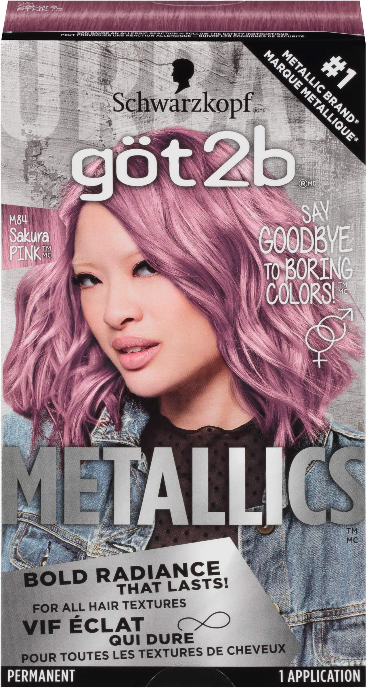 Got2b Metallics Permanent Hair Color, M84 Sakura Pink