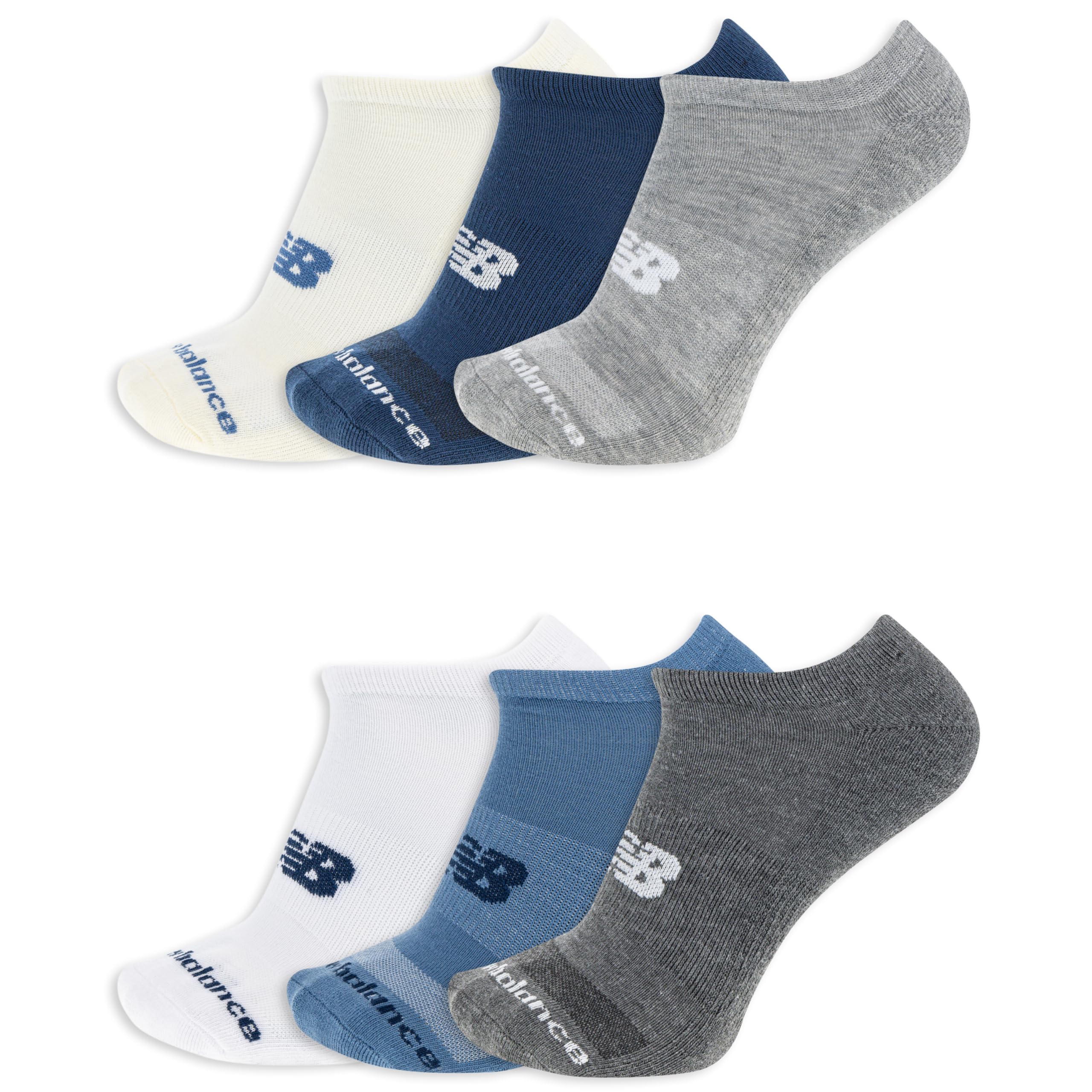 New Balance Unisex Adult Performance Cushioned No Show Socks, 6-12 Pairs