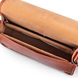 URBAN LEATHER Skórzana torba na ramię dla mężczyzn lub kobiet na laptopa pomysł na prezent 38,1 cm brązowa skóra vintage kompaktowy rozmiar 15 x 11 x 4 cale brązowa kompaktowa rozmiar 15 x 11 x 4