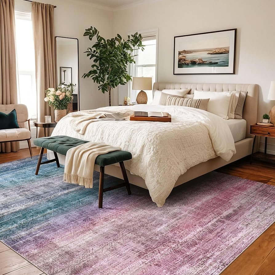Amazon.com: Kokia Abstract Area Rugs 9x12 Bedroom Washable