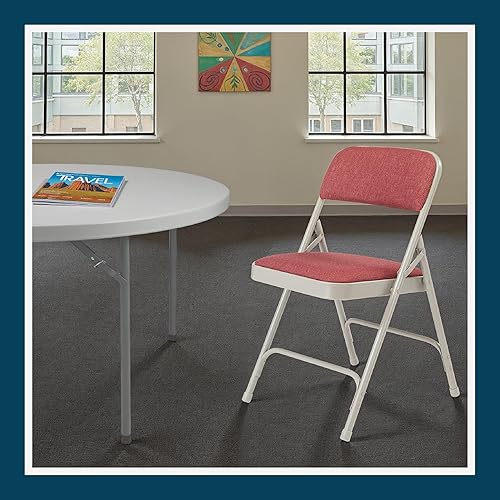 Miniatura 12 de OEF Furnishings Serie OEF2200 - Sillas plegables de doble bisagra acolchadas de tela de alta calidad para servicio pesado (paquete de 4, rojo