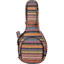MUSIC FIRST Original Design 15mm Thick Padded Country Style A & F Style Standard Mandolin Gig Bag Soft Case Soft Mandolin Case. Fits Most A Mando.