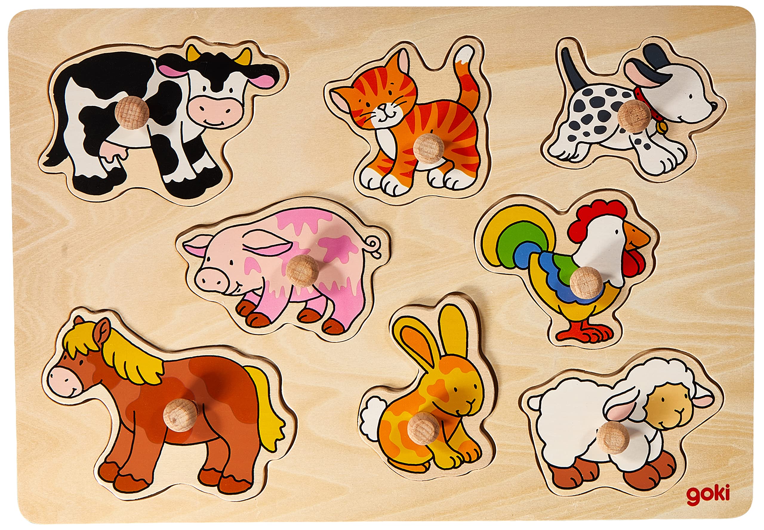 Goki Puzzle à Encastrements, Bébés Animaux