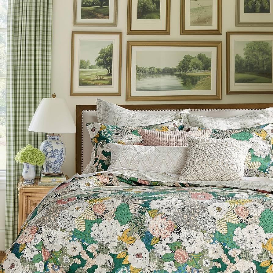 Amazon.com: Levtex Home - Bettina Floral Duvet Cover - King - Teal