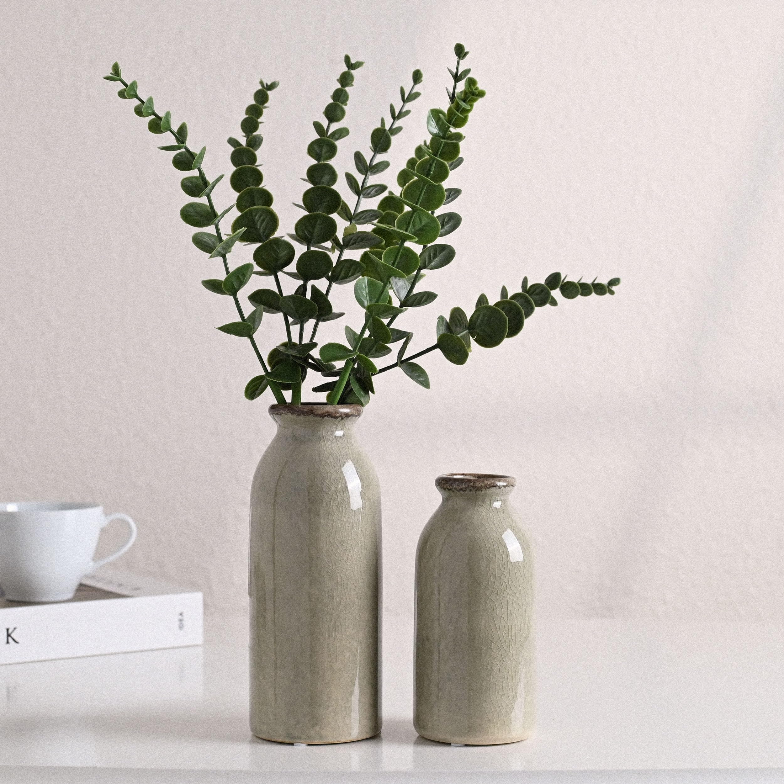 Amazon.com: VICTOR & TERESA Green Ceramic Vases Home Decor