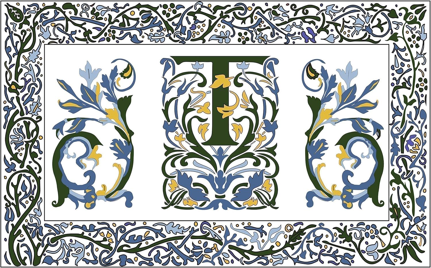 Set of Four Adult Coloring Monogram Placemats with Laminating Pouches On Sale for a limited time !