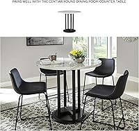 Vista 6 de Signature Design by Ashley Centiar - Taburete de bar moderno de altura de mostrador de 24 pulgadas, diseño cubo, 2 unidades, color negro