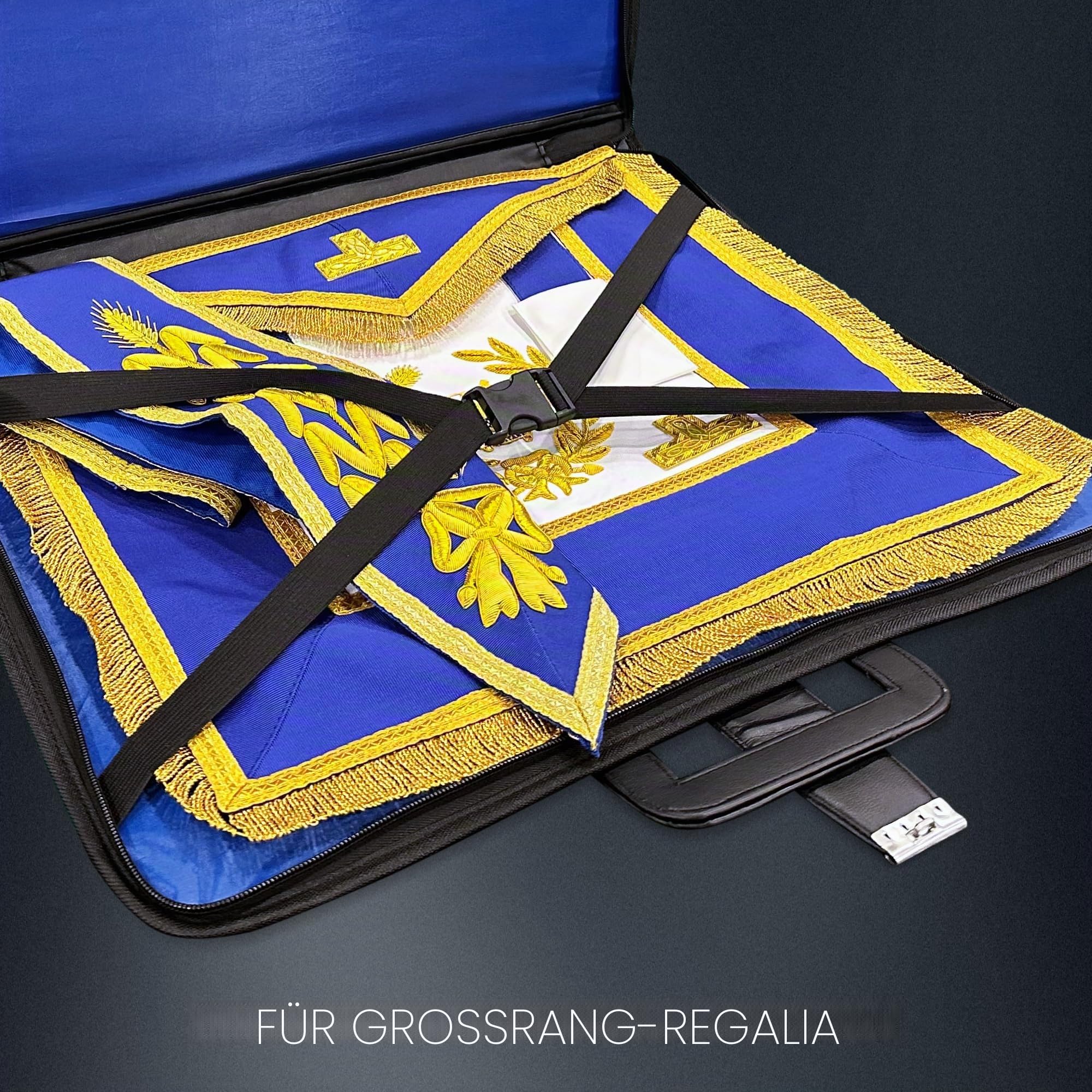 THE MASONIC COLLECTION – Weiche Freimaurer-Hülle im Stil einer großen Aktentasche – Aus Kunstleder – Wasserabweisend – Freimaurer-Geschenk für Männer