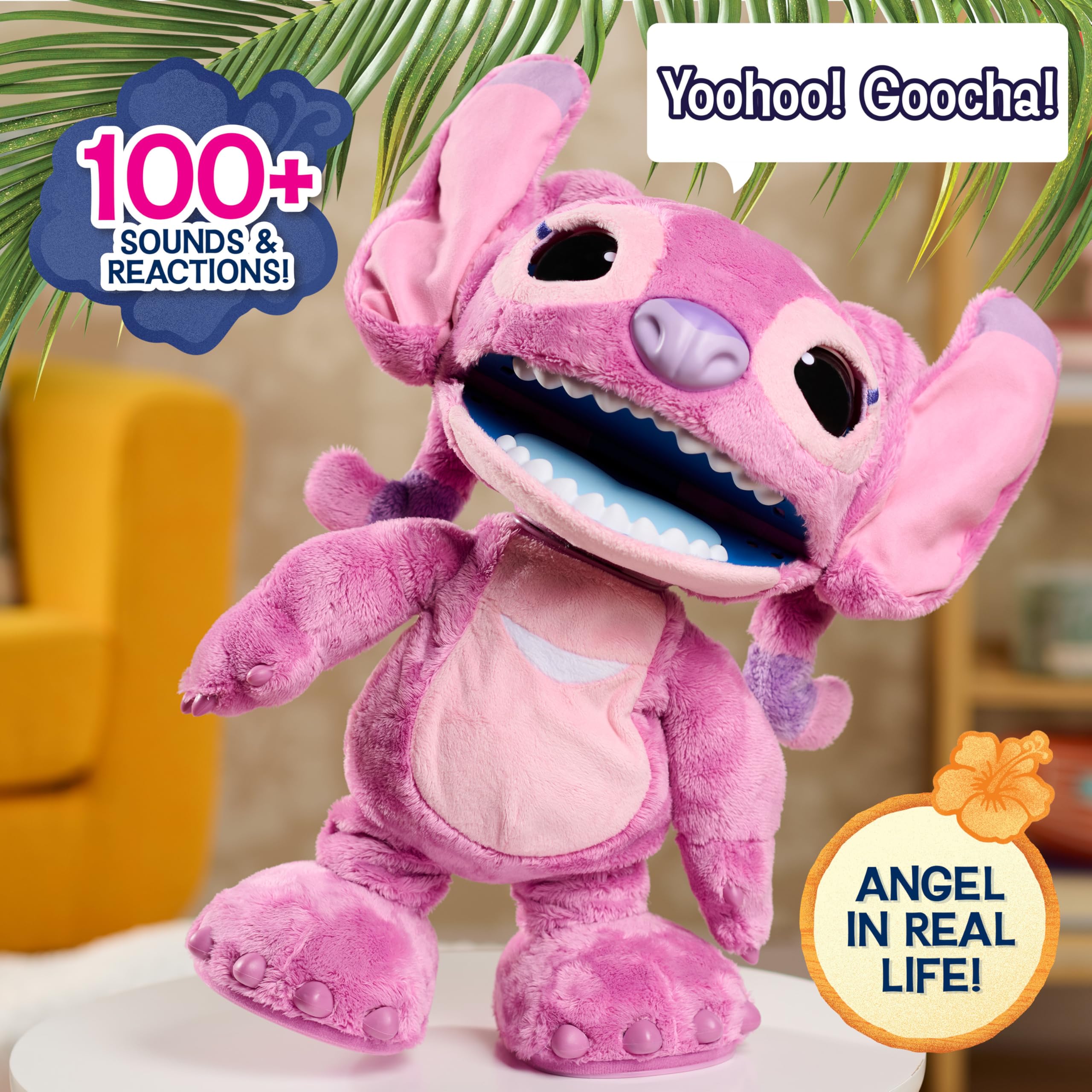 Disney Stitch Ultimate Angel Interactive 17" Plush Toy, 100+ Sounds & Reactions, Moves Like a Real-Life Angel, Amazon Exclusive, Toy for Fans, Girls, Boys, Kids 3 and Up by Just Play