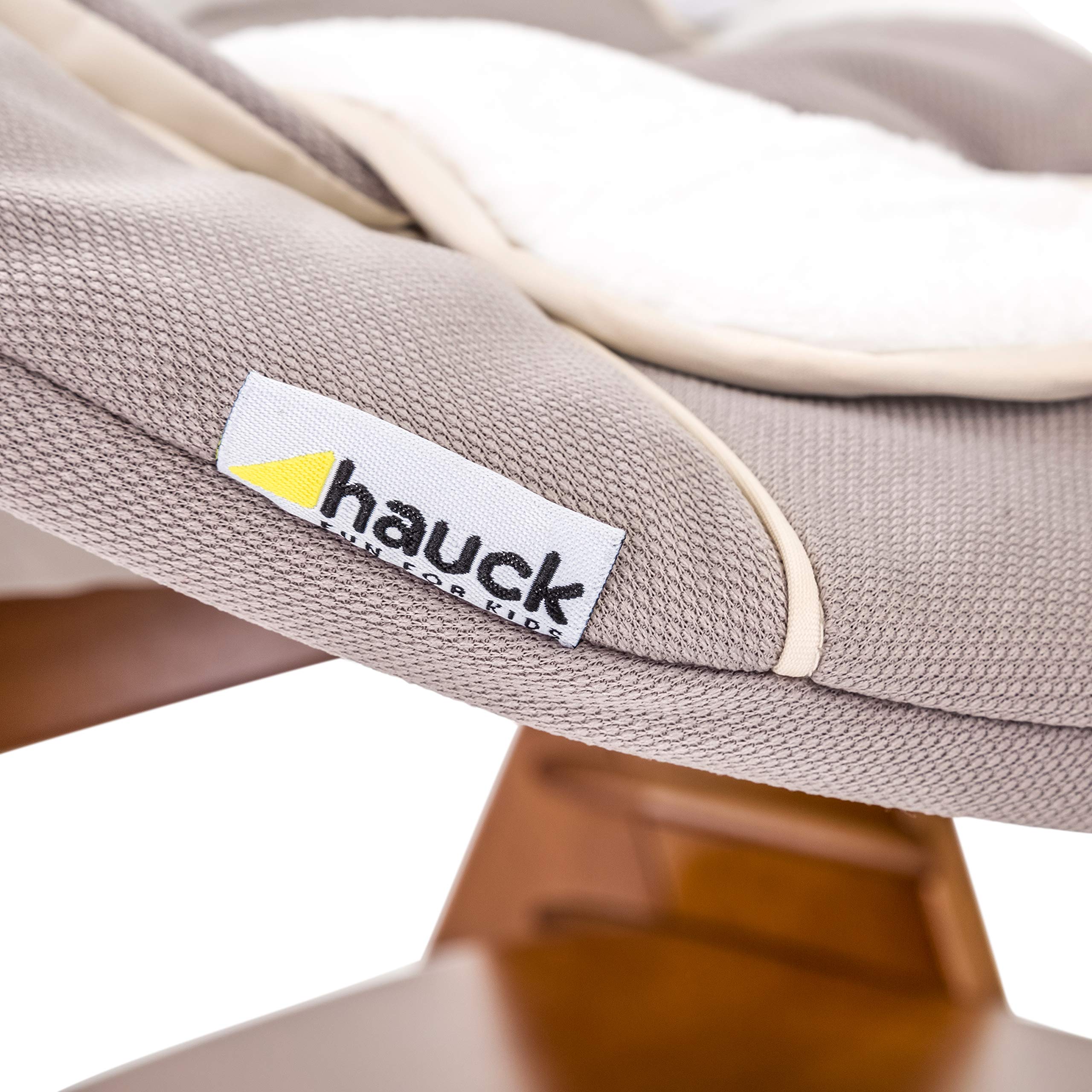 hauck Alpha Bouncer 2in1, Beige - Sdraietta Neonato con Base Dondolo Compatibile con Seggioloni Pappa Alpha+ e Beta+ - da 0 Mesi fino a 9 kg - con Cintura a 3 Punti e Riduttore di Seduta