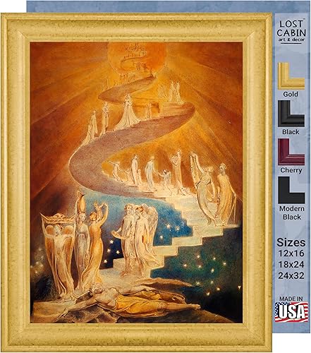 Miniatura 49 de Guillermo Blake Lost Cabin Nabucodonosor | Impresión en marco plano negro | Reproducción de pinturas de obras de arte finas | Póster decorativo