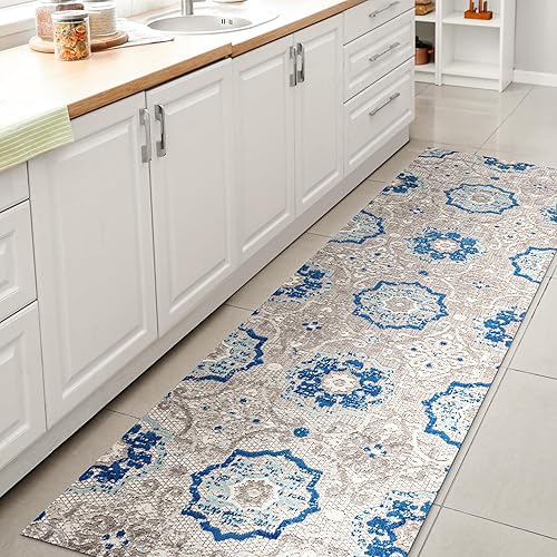 JONATHAN Y AMC101A-28 Medallón Mediterráneo para interiores y exteriores, alfombra bohemia floral fácil de limpiar, alto tráfico, dormitorio,