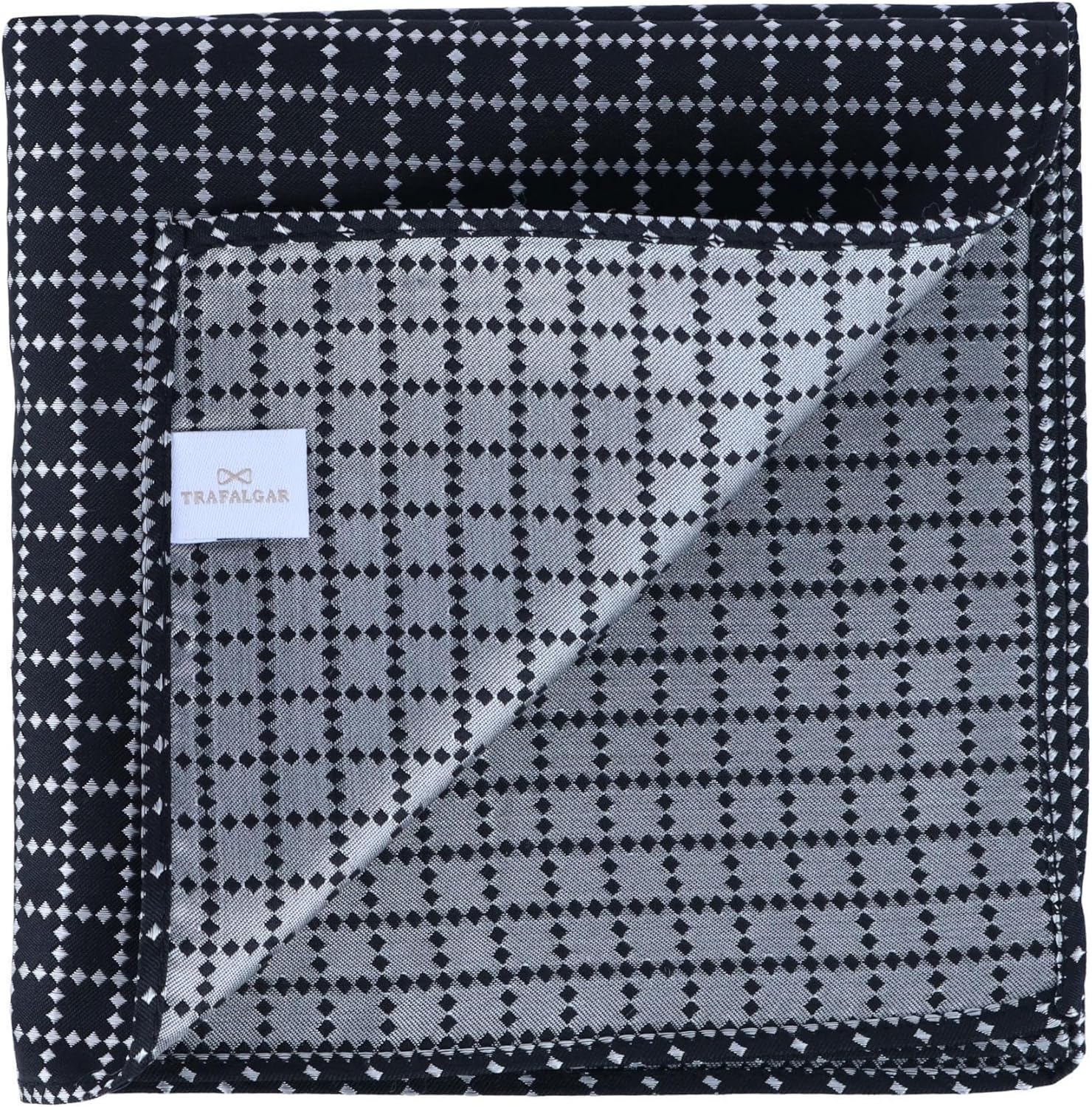 Trafalgar Men's Rowan Geometric Pattern 12 x 12 Silk Pocket Square Set