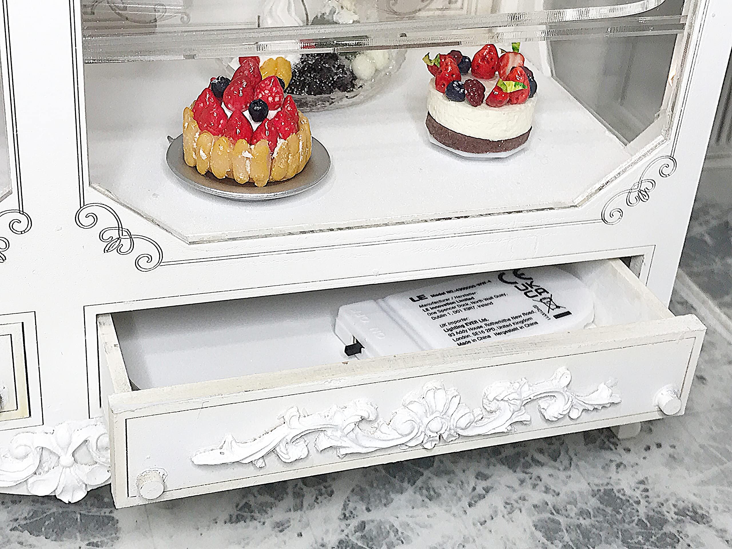 ミニチュア アンティークカウンター【ドールハウス】 Amazon | カウンター ショーケース 椅子 セット スツール counter