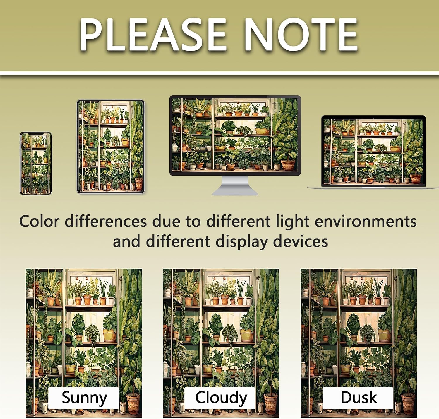 Green Botanical Shower Curtain, 60X72 in, Nature image 3