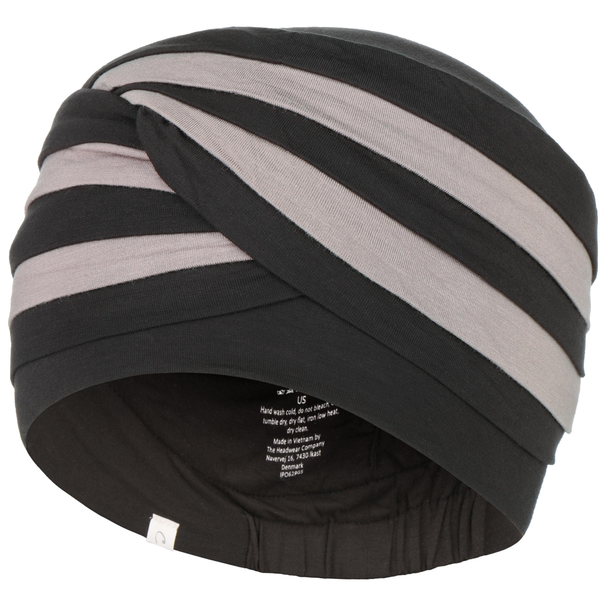 Chemo turban in bamboo/viscose - Shanti black and brown
