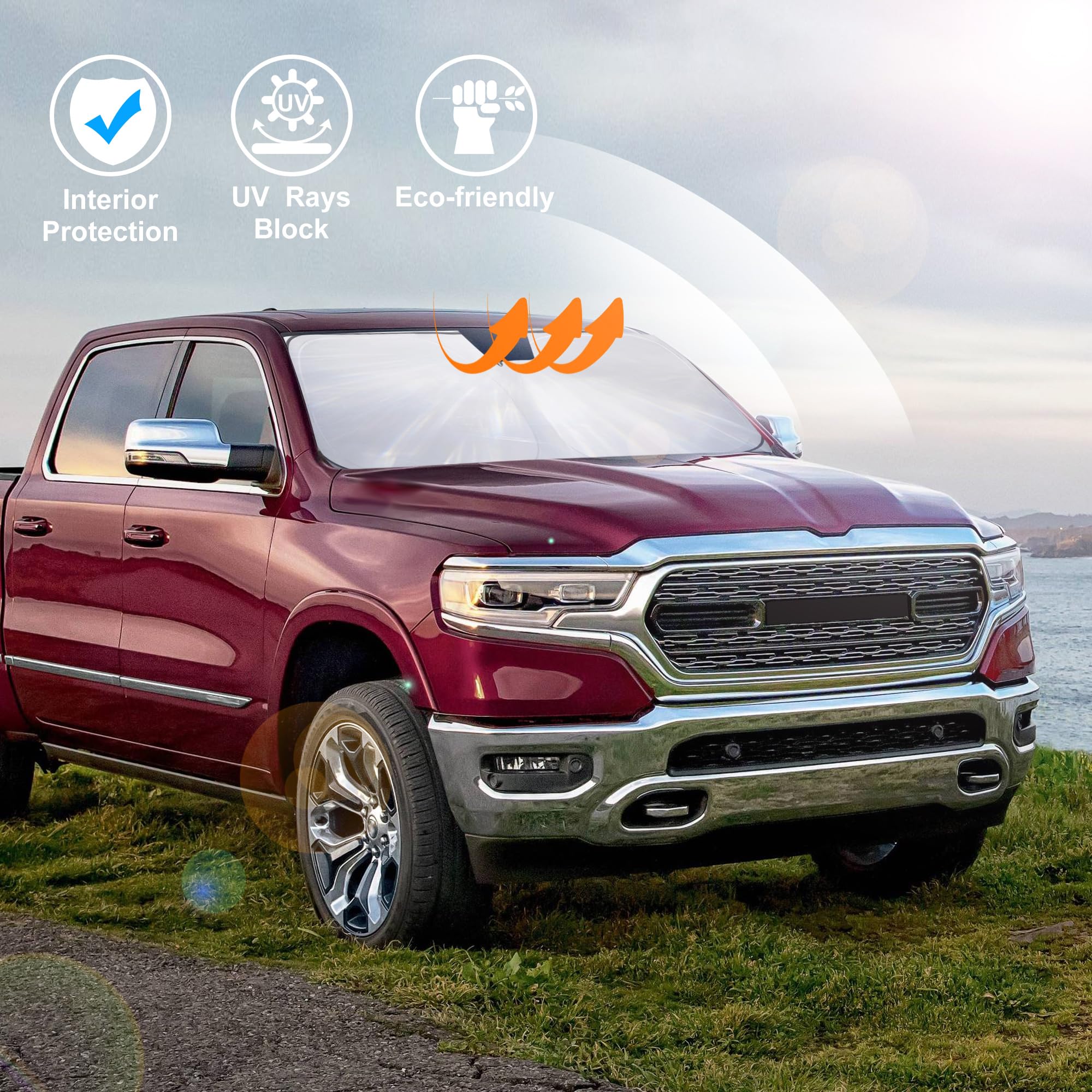 Amazon.co.jp: フロントガラス用サンシェード 2010-2024年式ダッジ