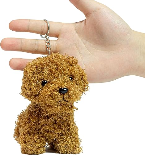 Miniatura 2 de Lindo llavero de animal de peluche de perro de peluche, clip de mochila de accesorios de moda, regalo de jardín de infantes, colgante de bolso, 5