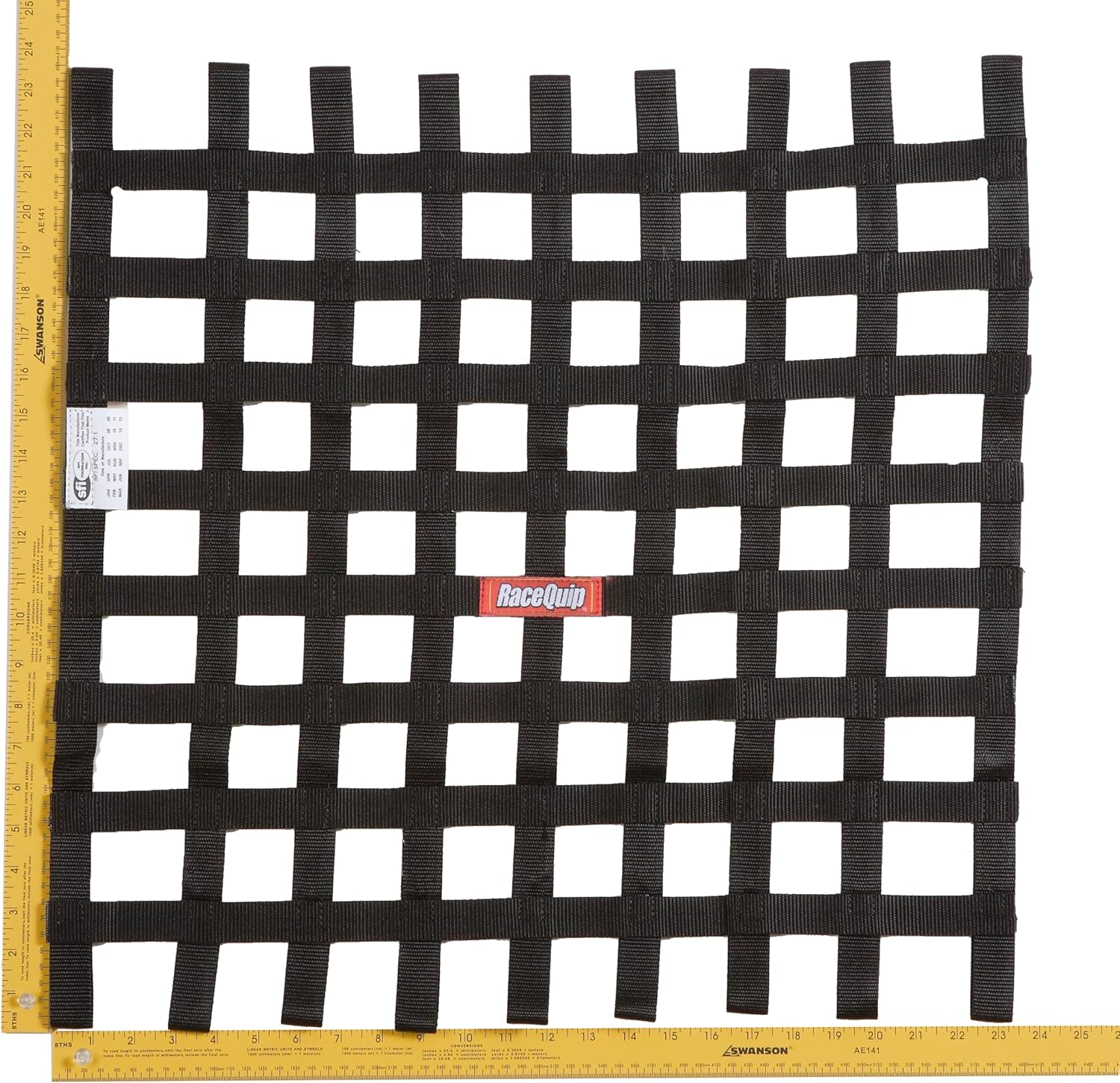 RaceQuip 726007RQP Window Net SFI 27.1 1 in Webbing 21 x 24 in Rectangle Black