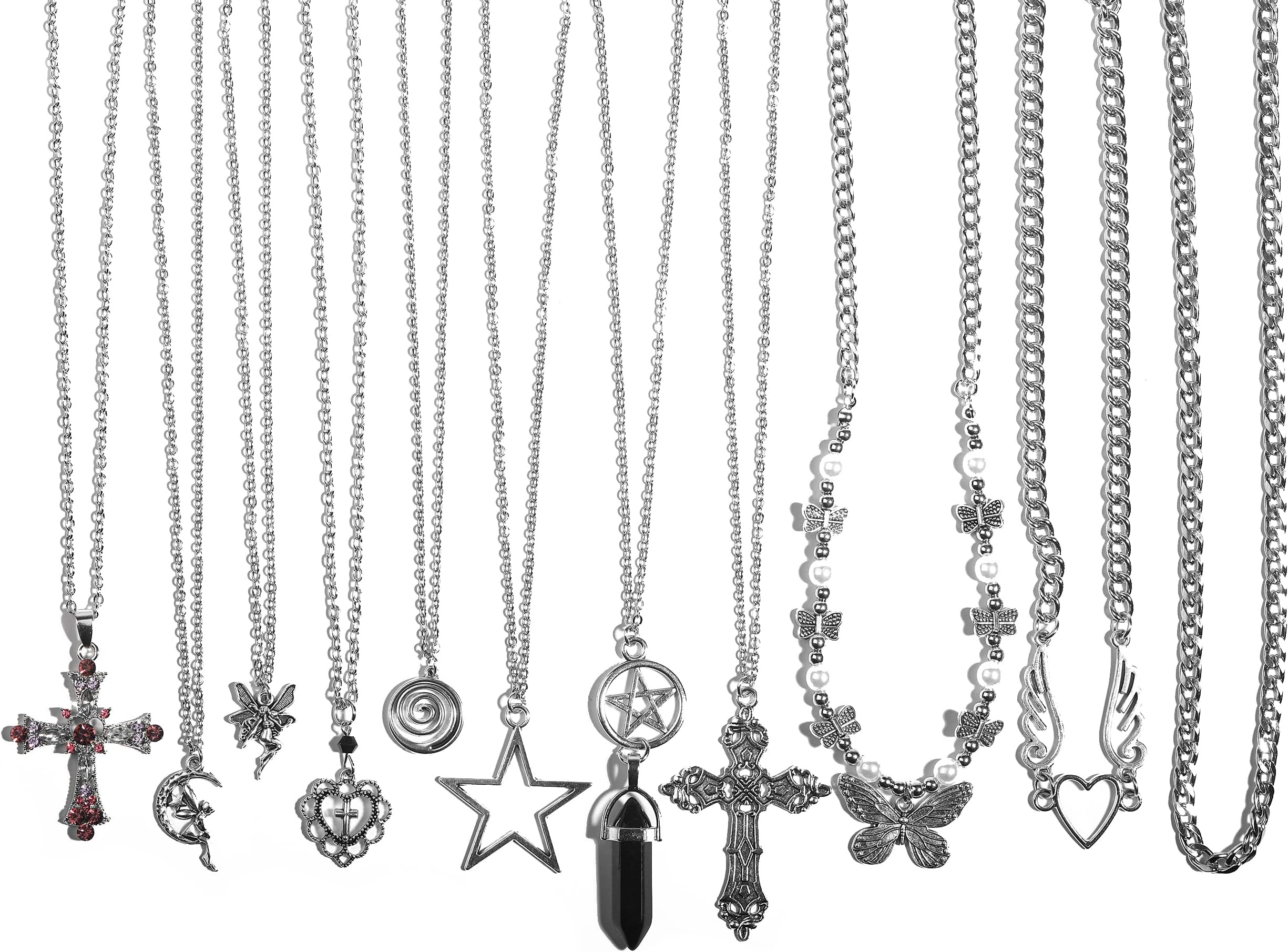 Y2k Accessories Goth Grunge Y2k Star Indie Butterfly Boho Cross Pendent Y2k Jewelry for Women Men