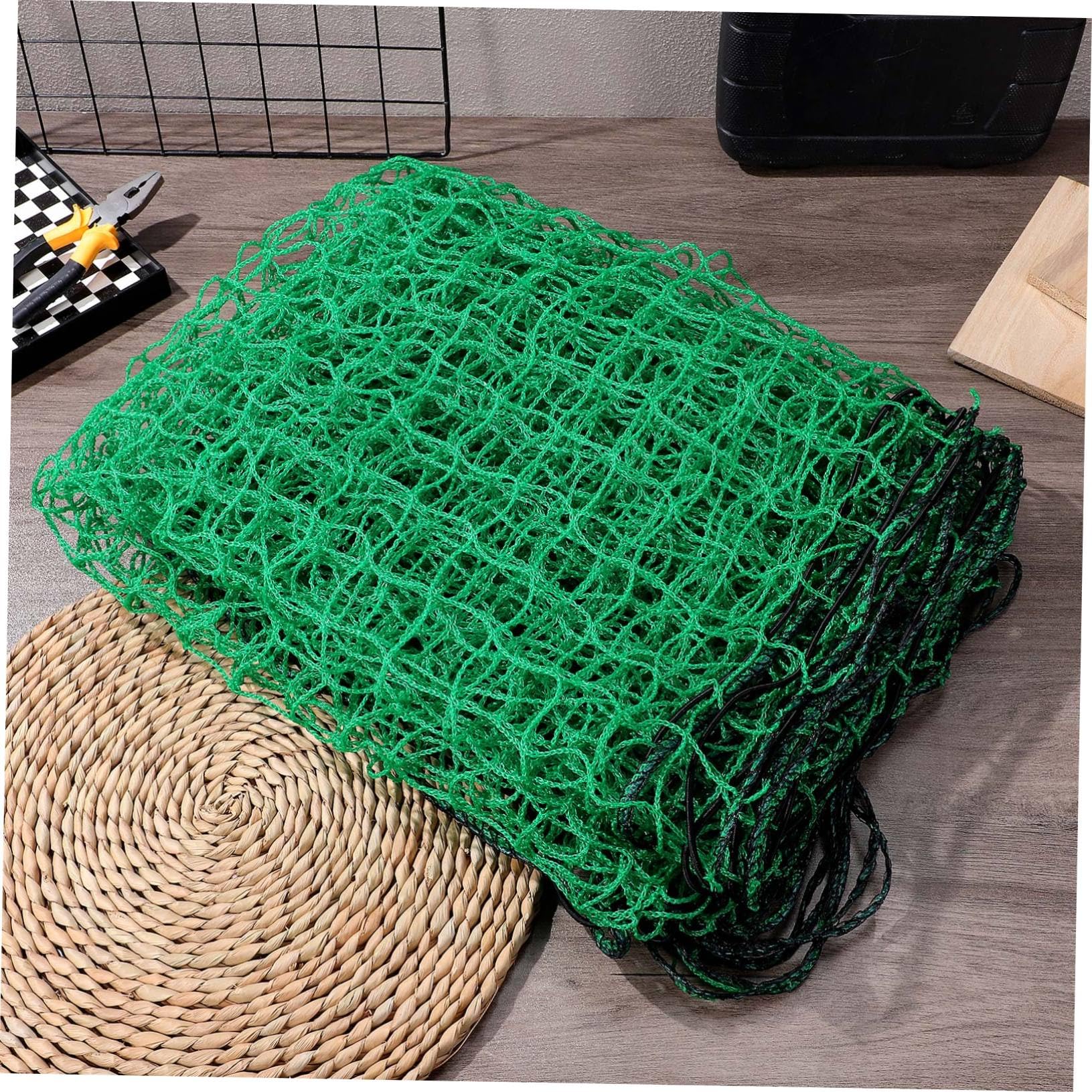 LKW Ladeflächennetz aus Nylon Grün, Reißfestes Netz | Ladeflächen und Gepäckträger, Hält Kleinteile Sicher Zurück, Geeignet für Umzug und Schüttgut