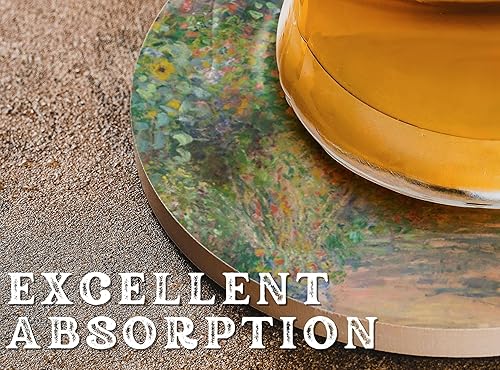 Miniatura 5 de Onebttl Monet Gifts - Juego de 6 posavasos de arte impresionista, regalo único para los amantes de Monet, decoración del hogar, Navidad, cumpleaños,