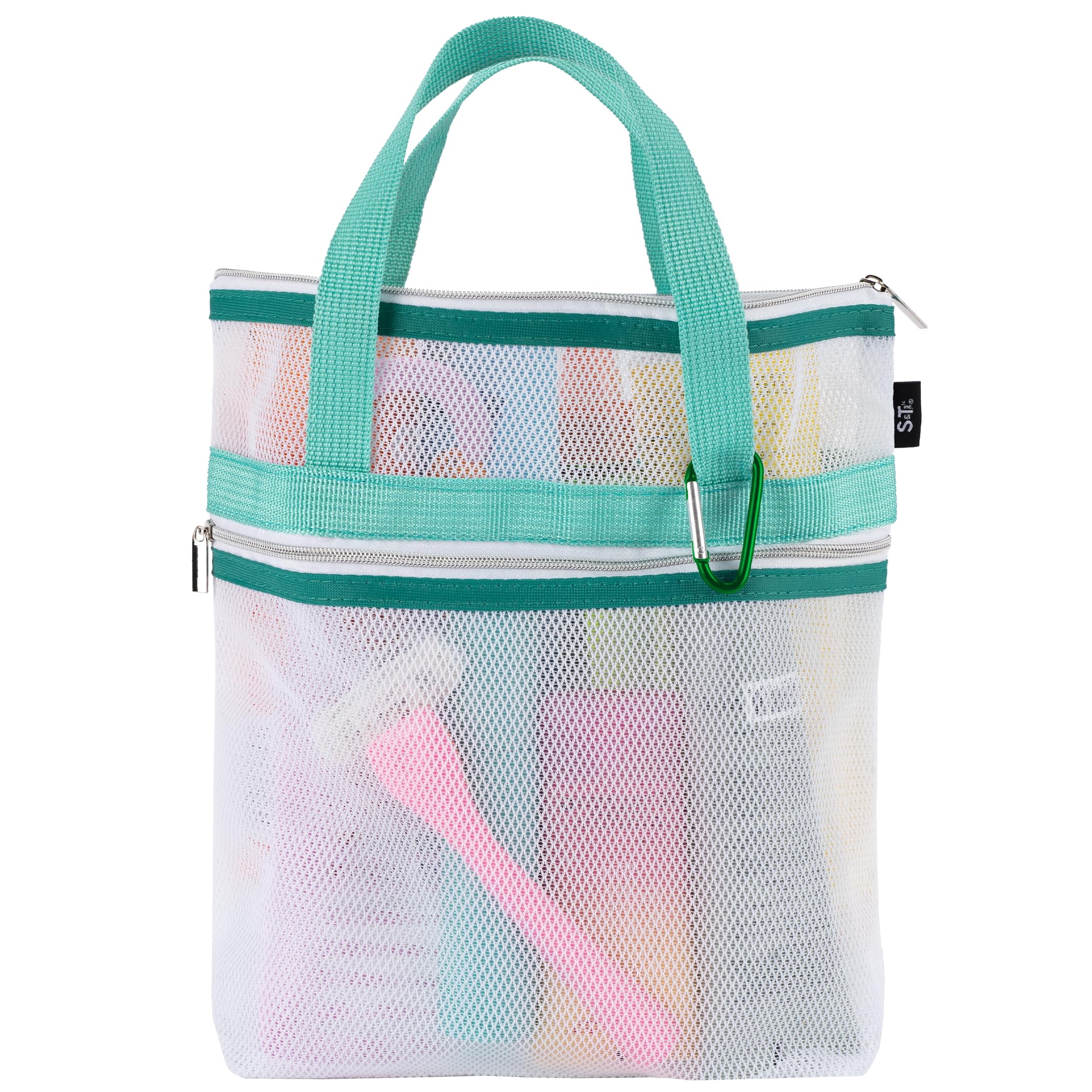 S T INC Mesh Shower Caddy Shower Bag for Dorm Room Essentials Gym Bag Camping and More Two