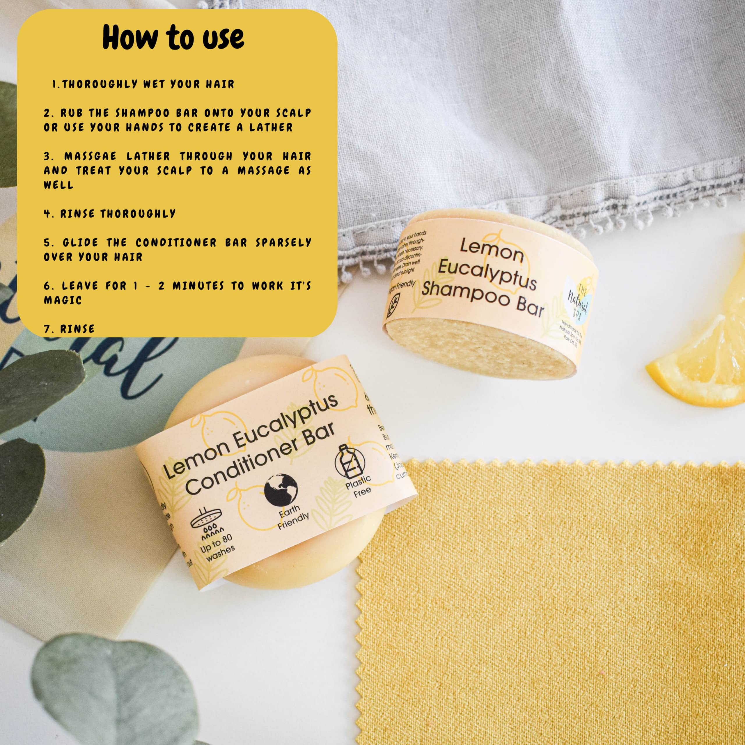 The Natural Spa Patchouli Rose Shampoo and Conditioner Bar Set, Handmade in Devon England, Suitable For All Hair Types - Image 4