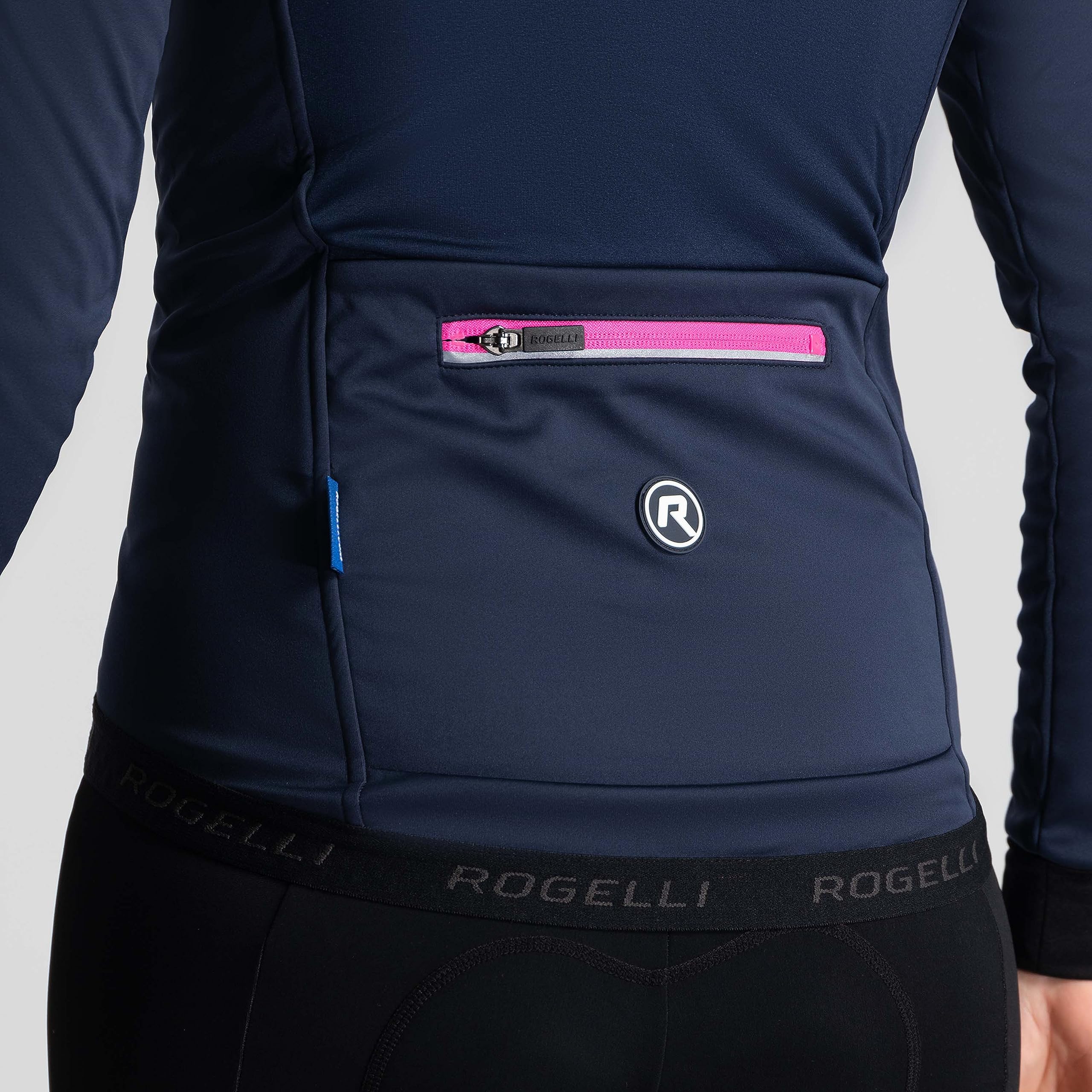 Rogelli Pesara Veste Velo Hiver Femme, Bleu/Rose, Taille M