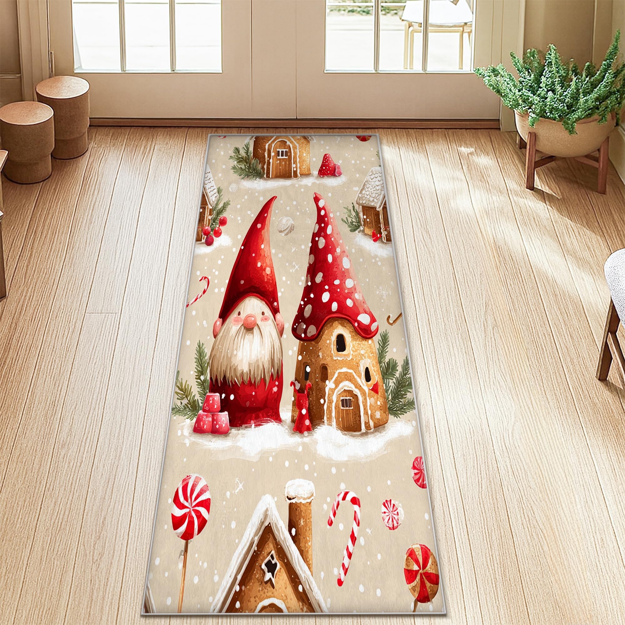 Tapis de couloir rectangulaire pour entrée, cuisine et décoration de Noël