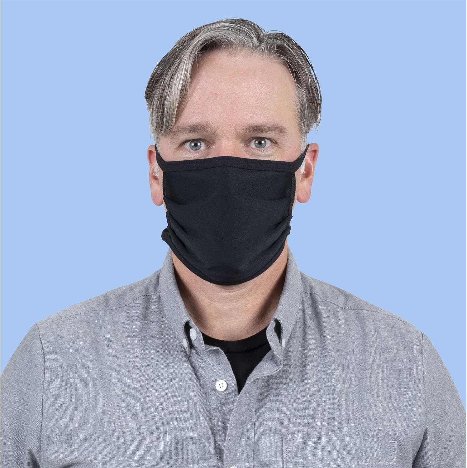 Gildan Unisex-Adult Reusable 3-Layer Tie On Cotton Face Mask (48 Pack)