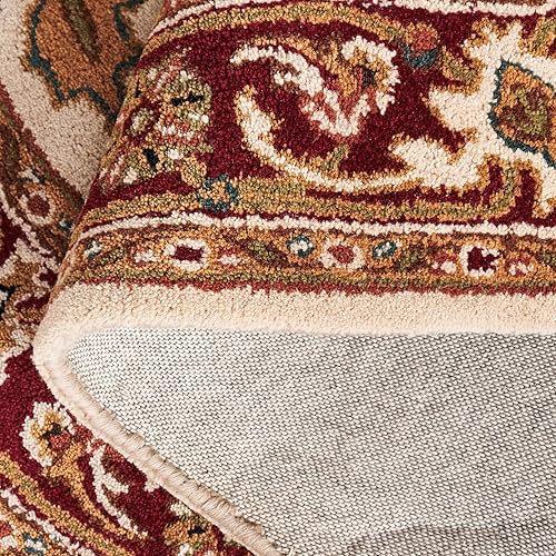 Miniatura 7 de SAFAVIEH Classic Collection CL763A - Tapete redondo de lana oriental de primera calidad, hecho a mano, 6 pies, color dorado claro y rojo