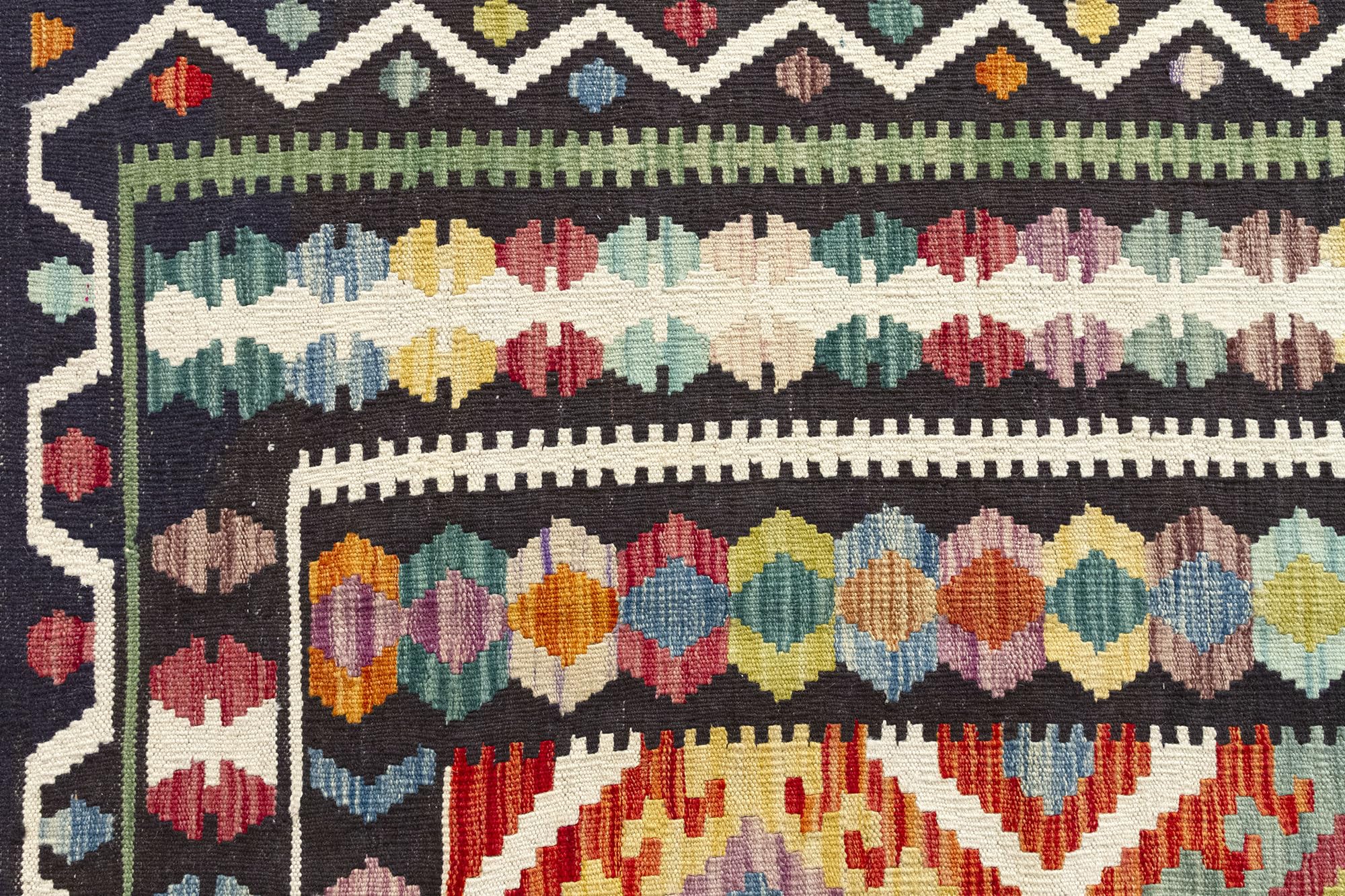HAMID-Tappeto Kilim Herat, 100% Lana, Tessuta a Mano, Tappeti Etnico per Soggiorno, Camera da Letto, Sala da Pranzo, (297x266cm)