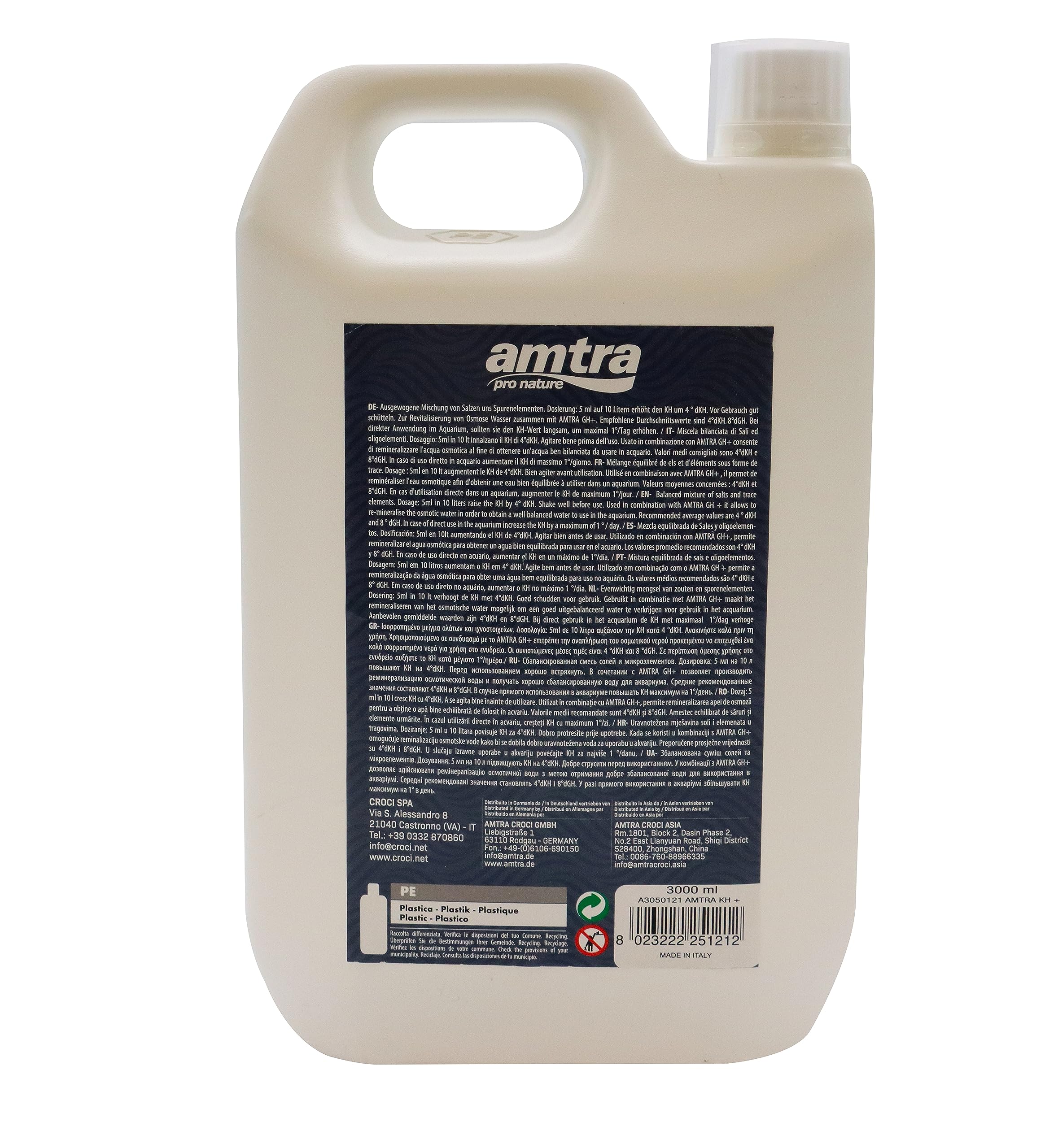 Amtra KH+, Flüssigsalzzusatz zum Auffüllen der Karbonathärte (dKH) von Aquarienwasser, für Süßwasseraquarien, 3000 ml