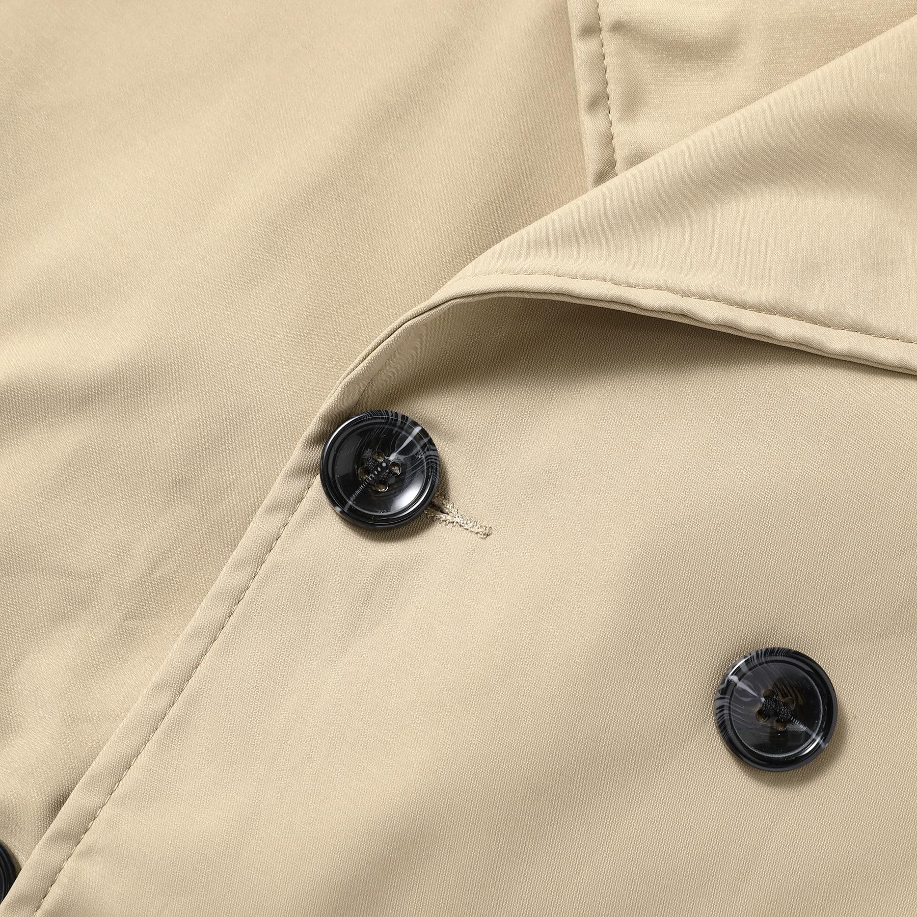 Allthemen Herren Trenchcoat Zweireihig Mantel Herbst Jacke Business Casual Übergangsjacke Mittellang Coat Winddicht