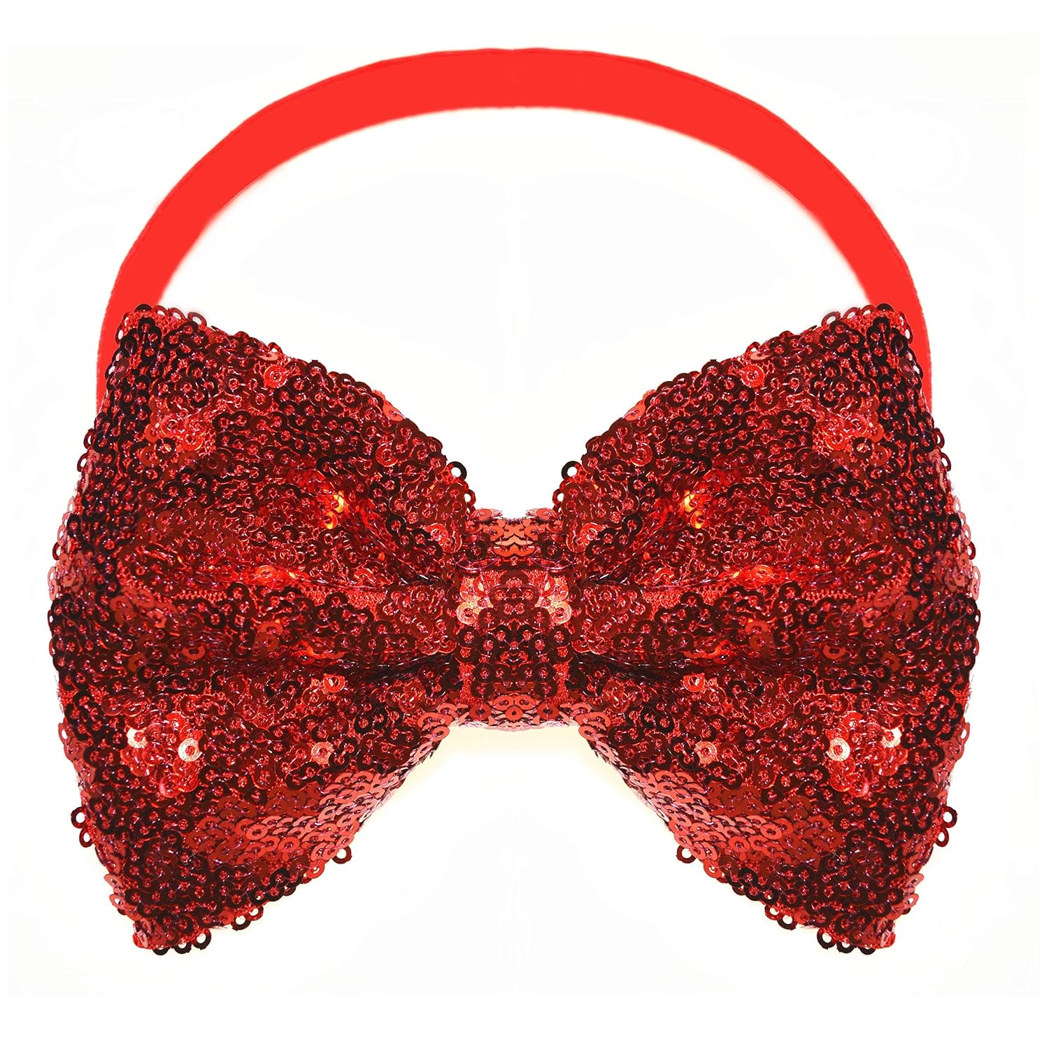 Red Sequin Hair Bows Bands Headband Bowknot