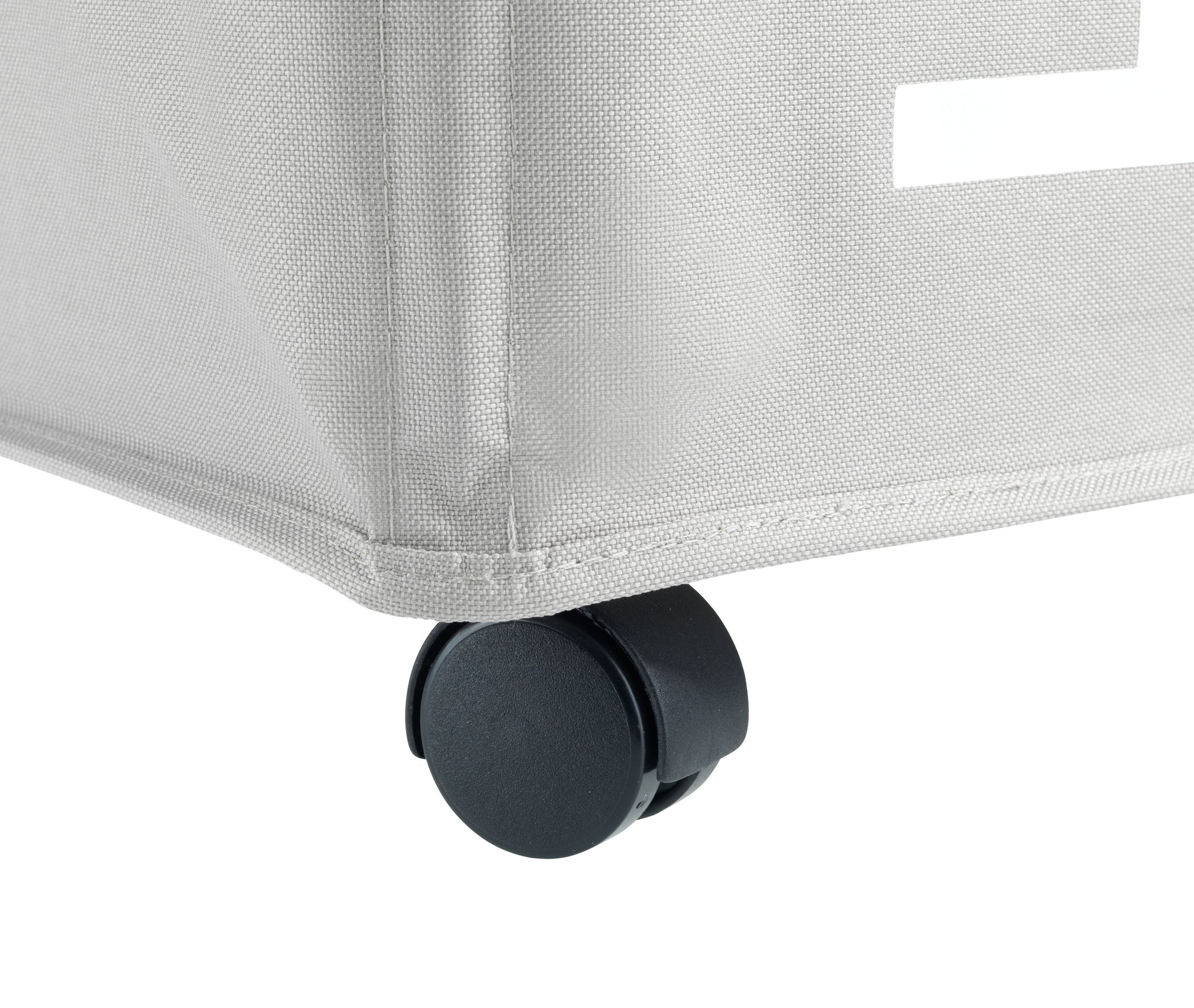 WENKO Wäschesammler Quadro Taupe, Stabiler Wäschekorb, Wäschetonne mit Rollen, Wäschetruhe mit Griff, 100% Polyester, Fassungsvermögen 79 L, 140 x 60 x 33 cm